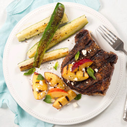 Grilled Pork Chops and Apricots with Feta