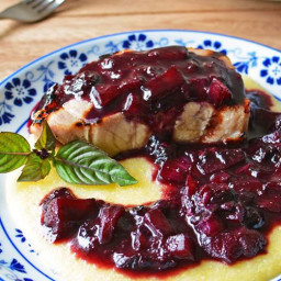 Grilled Pork Chops Blueberry Compote