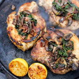 Grilled Pork Chops With Bacon Mushroom Sauce | Lodge Cast Iron