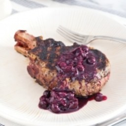 Grilled Pork Chops with Blueberry Mostarda