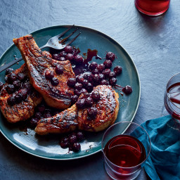 Grilled Pork Chops with Concord Grapes