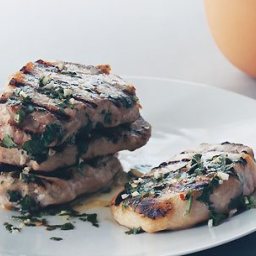GRILLED PORK CHOPS WITH GARLIC LIME SAUCE