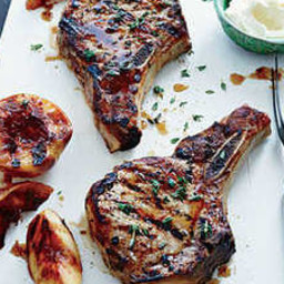 Grilled Pork Chops with Nectarines