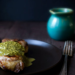 Grilled Pork Chops with Spicy Chimichurri Sauce