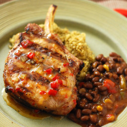 Grilled Pork Chops with Two Chili Sweet Sauce
