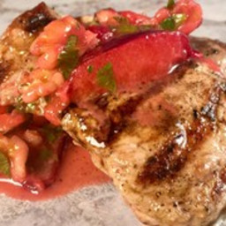 Grilled Pork Medallions with Plum Sauce