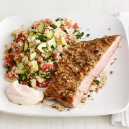 Grilled Pork Steaks With Zucchini Couscous