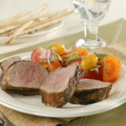 Grilled Pork Tenderloin with Tomato Salad and Fresh Mint