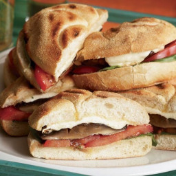 Grilled Portabella Sandwiches with Tomatoes, Mozzarella and Basil
