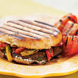 Grilled Portobello, Bell Pepper, and Goat Cheese Sandwiches