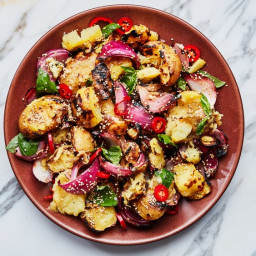 Grilled Potato Salad With Chiles and Basil