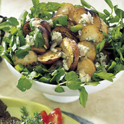 Grilled Potato Salad with Watercress, Green Onions, and Blue Cheese Vinaigr