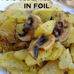 Grilled Potatoes and Mushrooms in Foil