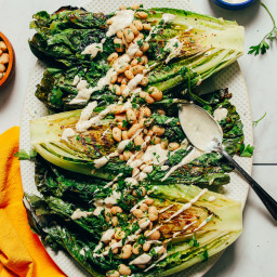 Grilled Romaine Caesar Salad with Herbed White Beans (30 Minutes!)