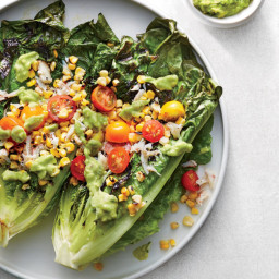 Grilled Romaine Salad with Crab