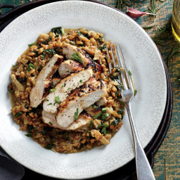 Grilled Rosemary Chicken with Farro Risotto