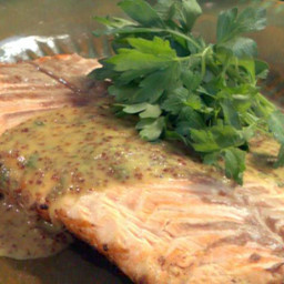 Grilled Salmon Fillet with Honey-Mustard Sauce