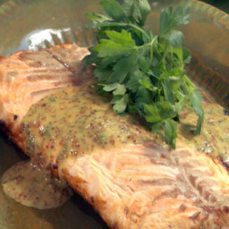 Grilled Salmon Fillet with Honey-Mustard Sauce