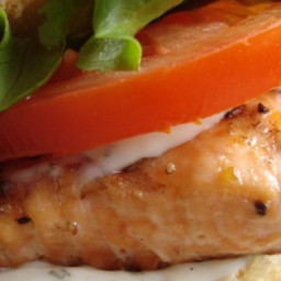 Grilled Salmon Sandwich with Dill Sauce Recipe
