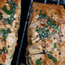 Grilled Salmon with Asian Mint Dressing