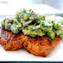 Grilled Salmon with Avocado Salsa (Healthy Whole30 Salmon Recipe!)