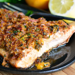 Grilled Salmon with Brown Butter Citrus Sauce