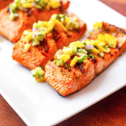 Grilled Salmon with Cucumber Mango Salsa