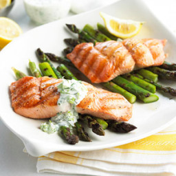Grilled Salmon with Garden Mayonnaise