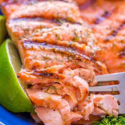 Grilled Salmon with Garlic Lime Butter (VIDEO)