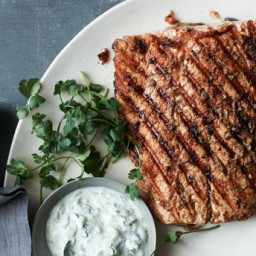 Grilled Salmon with Indian Spices and Raita