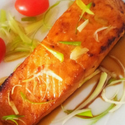 Grilled Salmon with Lemon, Soy Sauce and Brown Sugar (Airfryer Version)