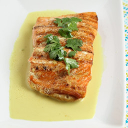 Grilled Salmon with Lemongrass & Coconut Sauce