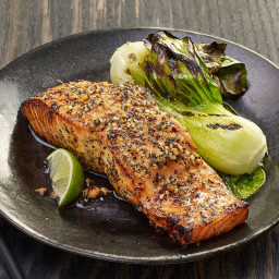 Grilled Salmon with Peppered Soy Glaze