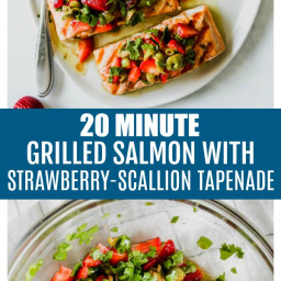 Grilled Salmon with Strawberry-Scallion Tapenade