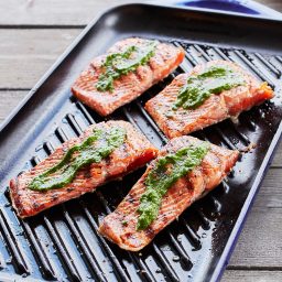Grilled Salmon with Summer Herb Pesto Recipe