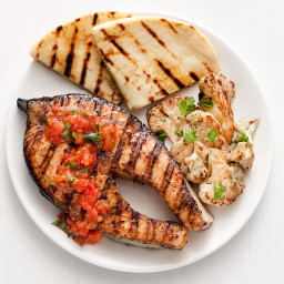 Grilled Salmon with Tomato-Ginger Sauce