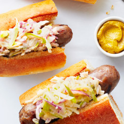 Grilled Sausage and Apple Slaw Subs