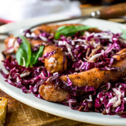 Grilled Sausages and Radicchio
