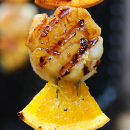 Grilled Scallop and Orange Kebabs with Honey-Ginger Glaze