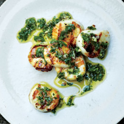 Grilled Scallops with Lemony Salsa Verde