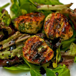 Grilled Scallops With Mint Pesto And Balsamic Syrup
