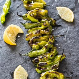 Grilled Shishito Peppers with Lemon and Sea Salt