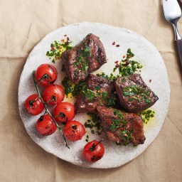 Grilled Short Ribs and Cherry Tomatoes with Chimichurri