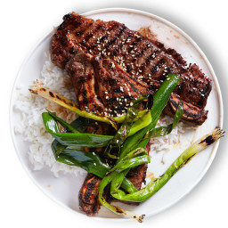 Grilled Short Ribs with Scallions & Rice