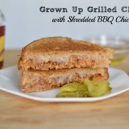 Grilled Shredded BBQ Chicken and Cheese Sandwich