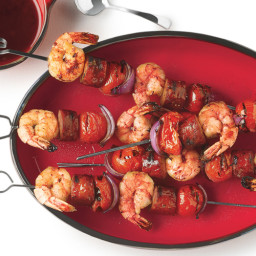 Grilled Shrimp and Sausage Skewers with Smoky Paprika Glaze