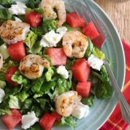 Grilled Shrimp and Watermelon Chopped Salad