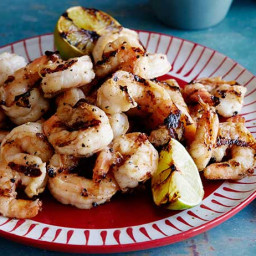 Grilled Shrimp Scampi Style with Soy Sauce, Fresh Ginger and Garlic