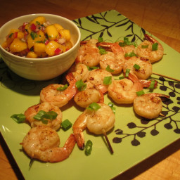 Grilled Shrimp Skewers with Mango Salsa