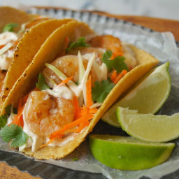 Grilled Shrimp Tacos with Cabbage Slaw